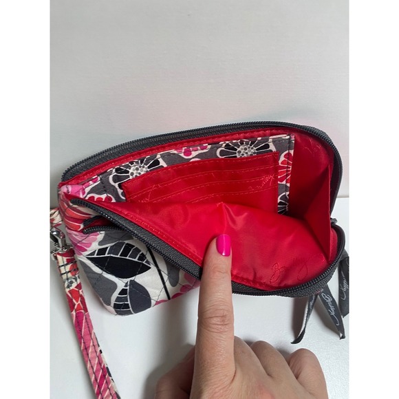 Vera Bradley Cherry Blossom Wristlet Wallet‎ Floral Quilted Zip Clutch Small EUC - Picture 3 of 4